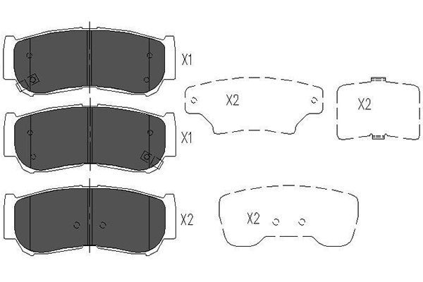 KAVO PARTS Piduriklotsi komplekt,ketaspidur KBP-3024